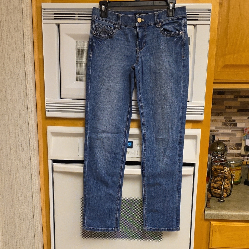 White House Black Market Blue Straight Leg Jeans, Size 4R